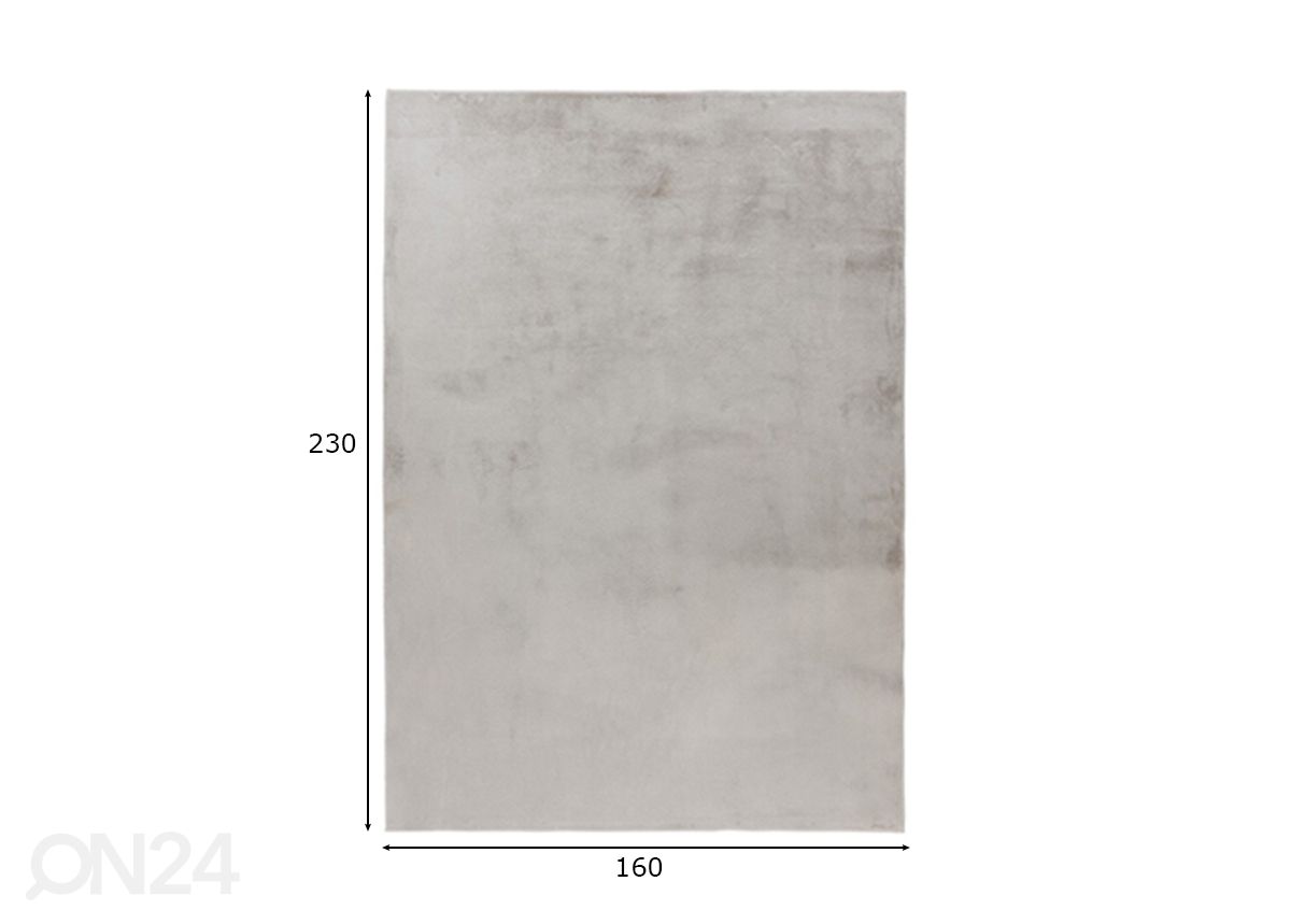 Matto LOFT Silver 160x230 cm kuvasuurennos mitat