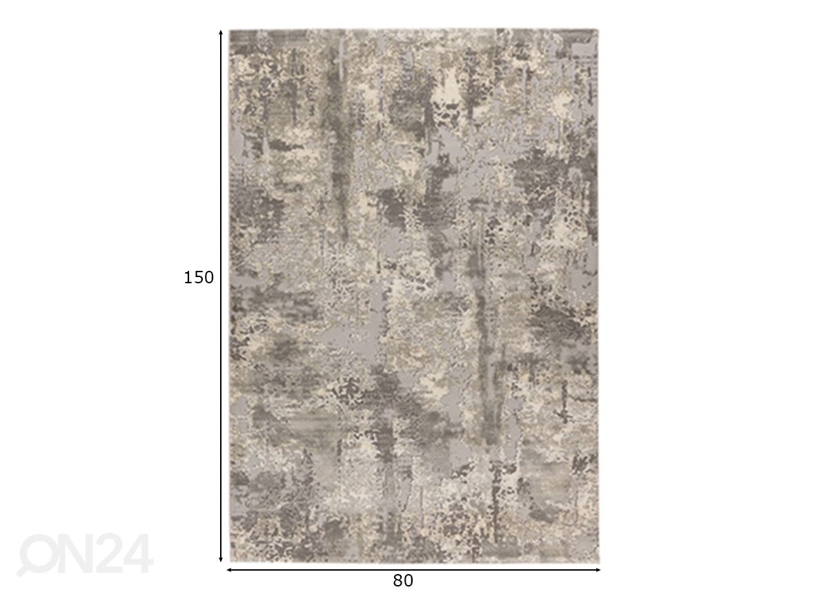 Matto Monet Silver 80 x 150 cm kuvasuurennos mitat