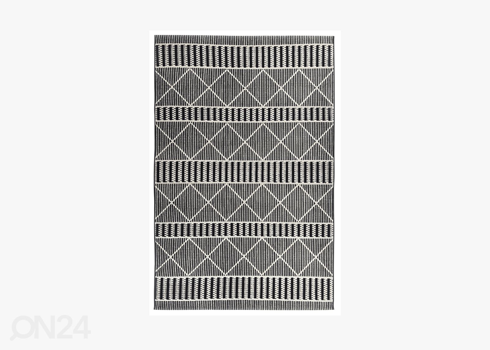Matto om Tailor Funky Outdoor Geometric, 80x165 cm musta kuvasuurennos