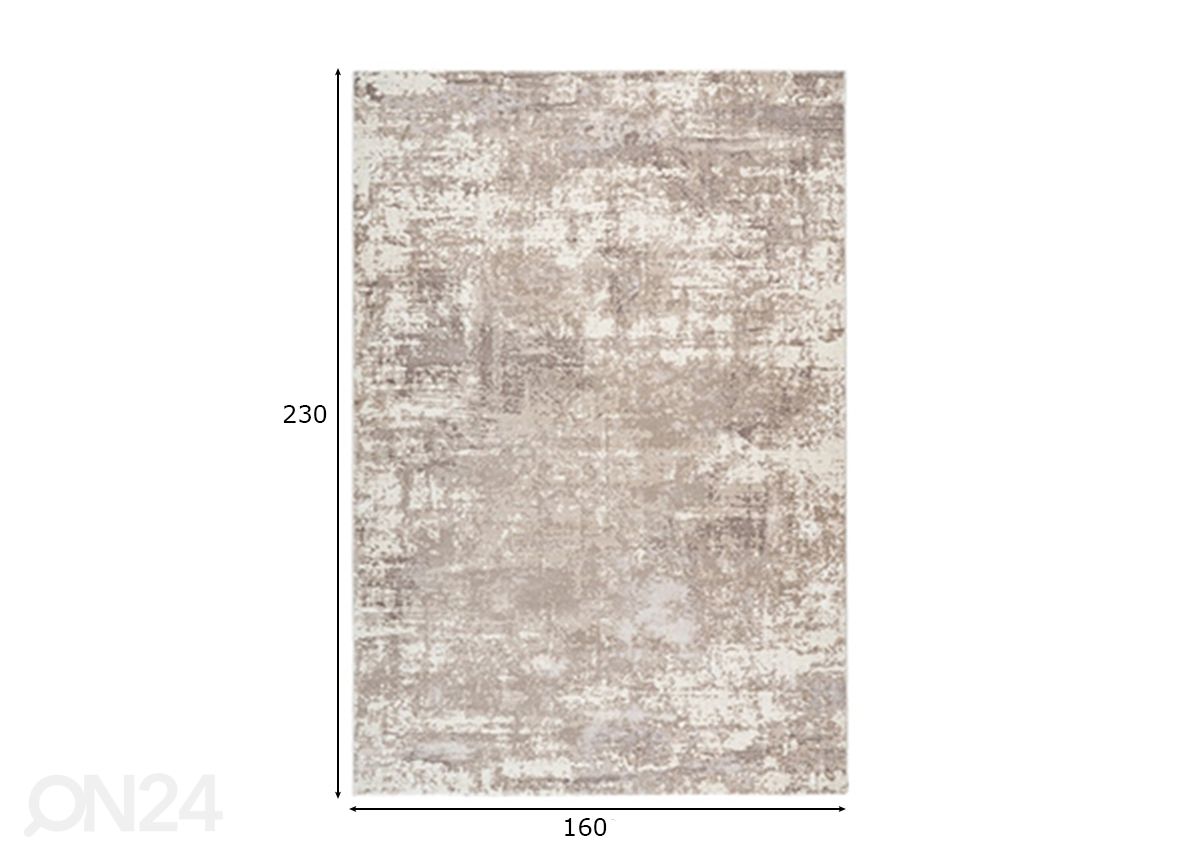 Matto Pierre Cardin Paris Taupe 160x230 cm kuvasuurennos mitat