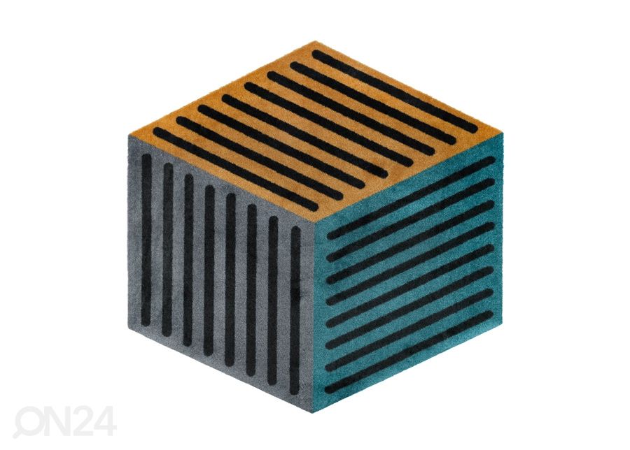 Matto Puzzle Cube peacock 100x100 cm kuvasuurennos