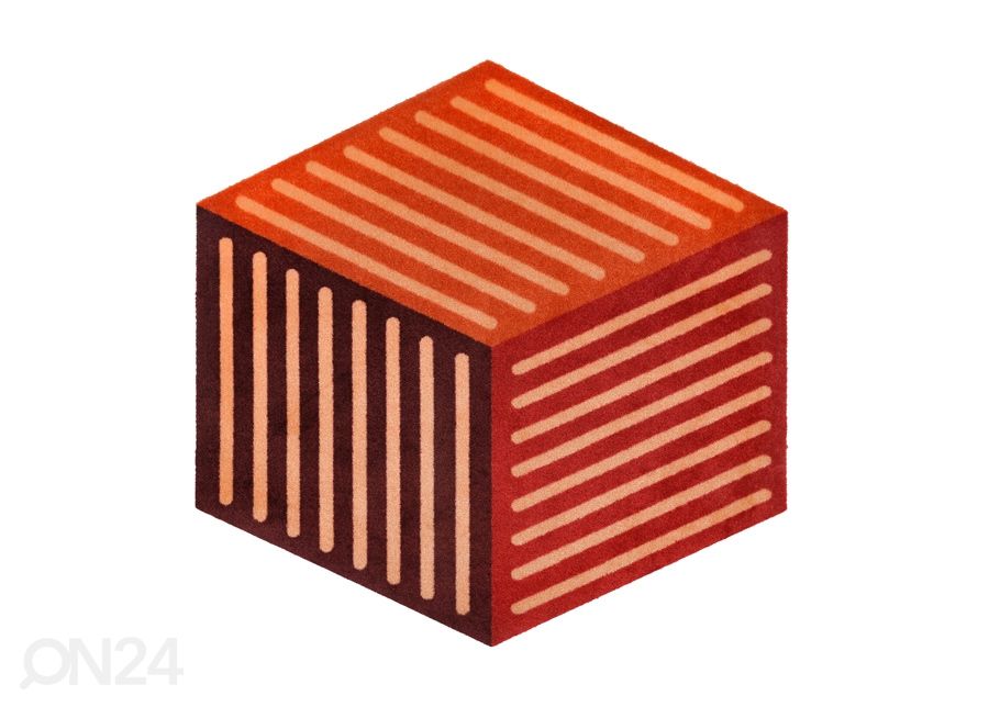 Matto Puzzle Cube red 100x100 cm kuvasuurennos