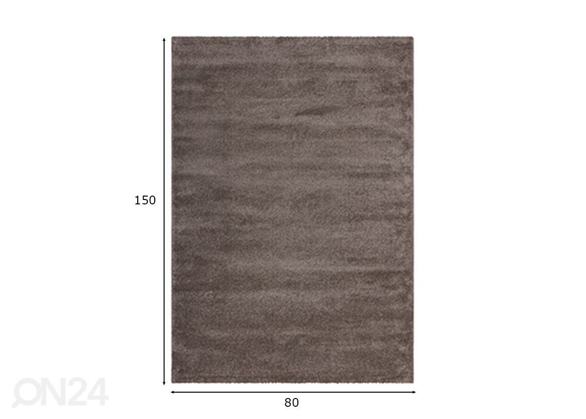 Matto Soft Touch Light Brown 80x150 cm kuvasuurennos mitat