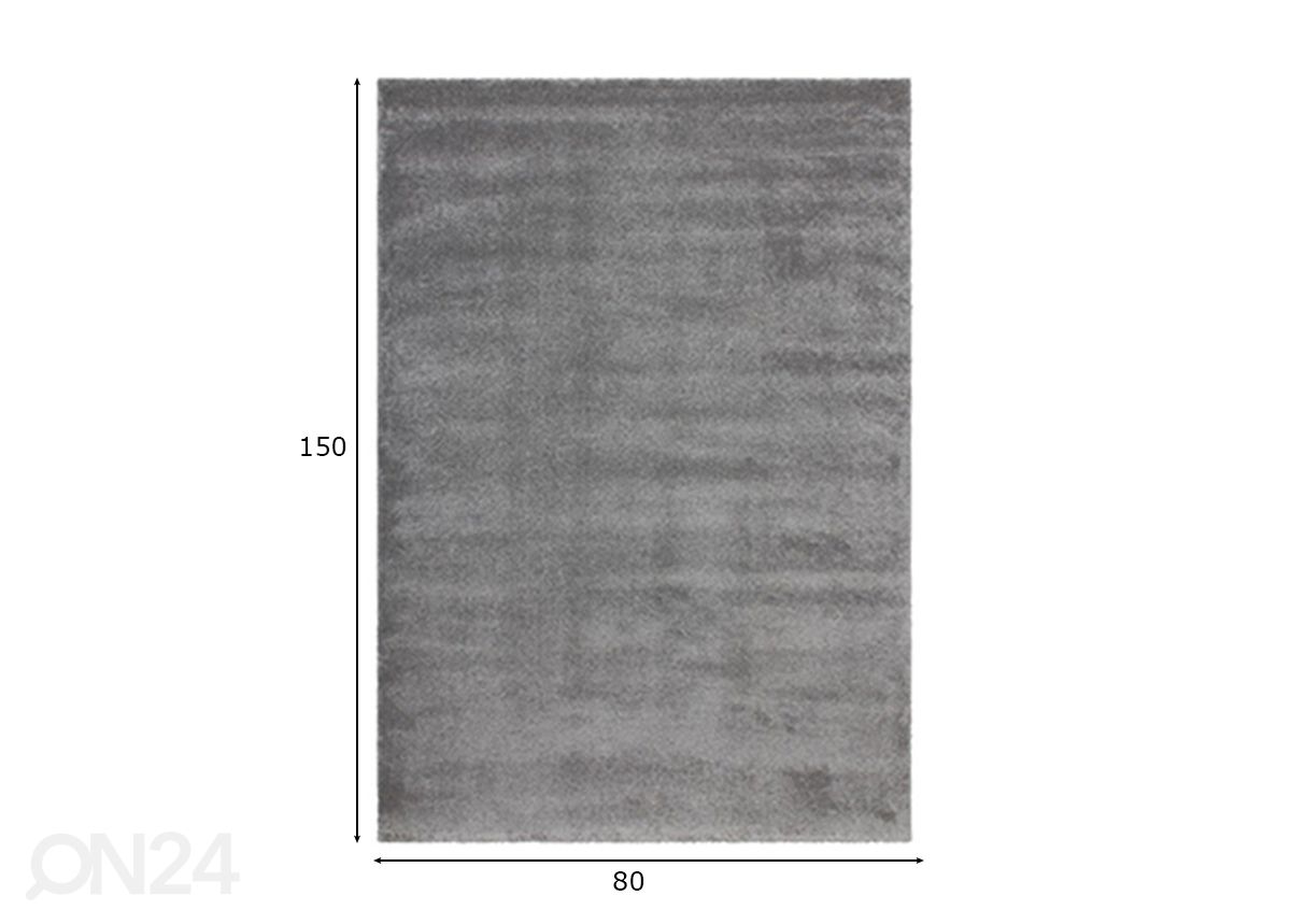Matto Soft Touch Silver 80x150 cm kuvasuurennos mitat