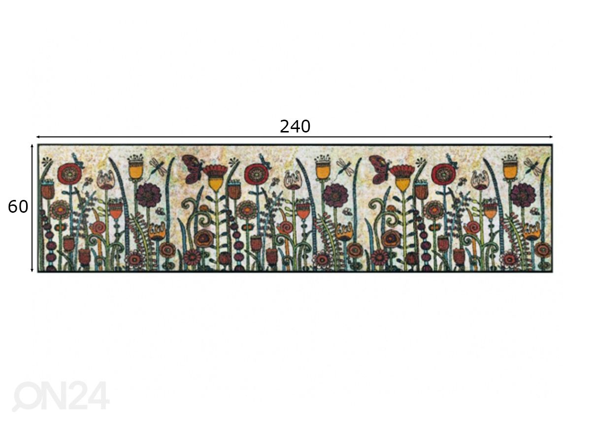 Matto Sonnentag 60x240 cm kuvasuurennos mitat