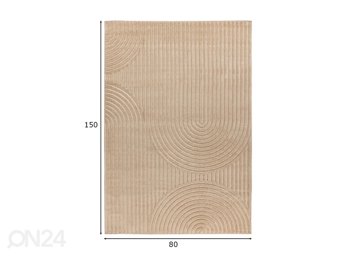 Matto Viva Beige 80x150 cm kuvasuurennos mitat
