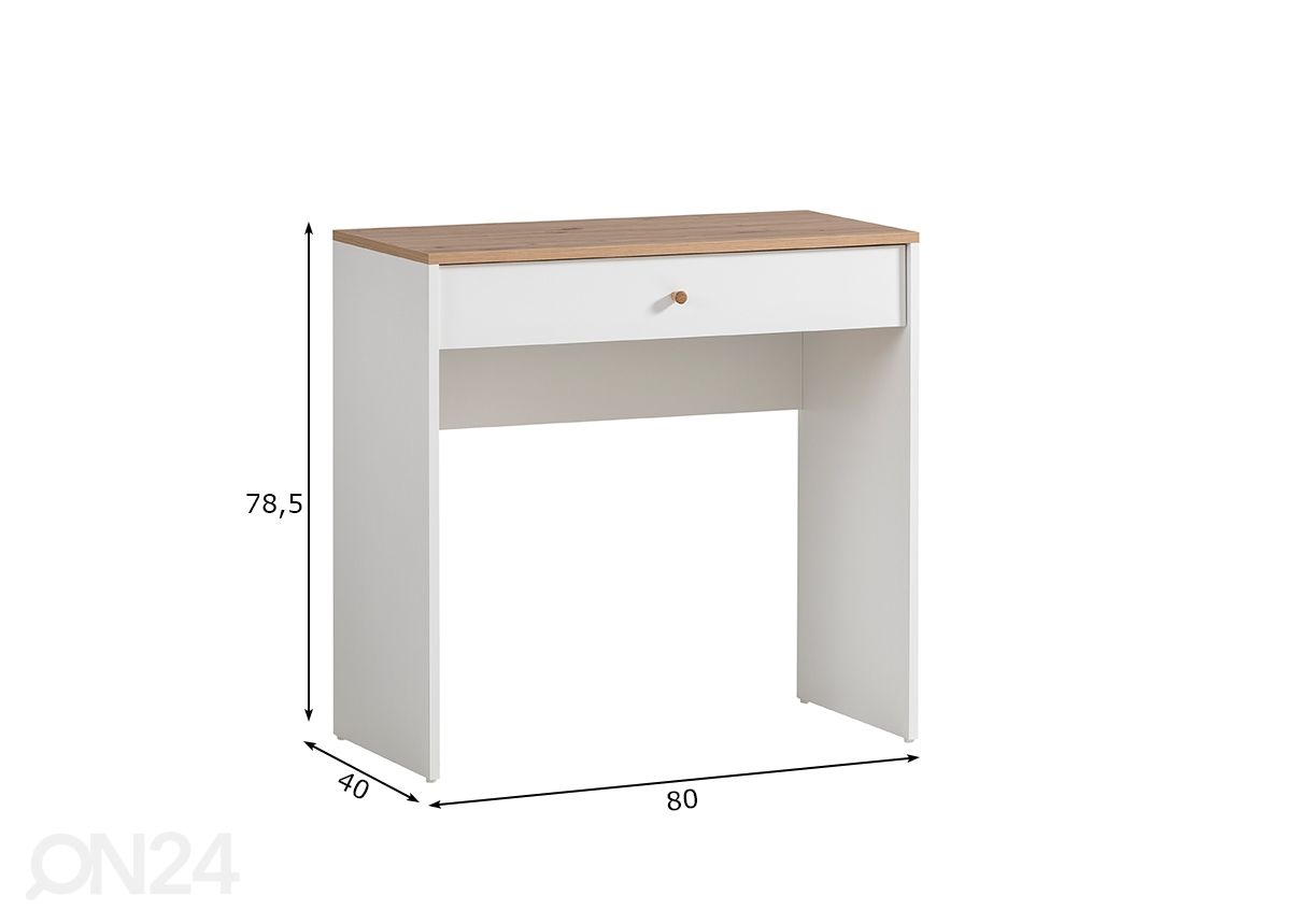 Meikkipöytä Hilda 80 cm kuvasuurennos mitat