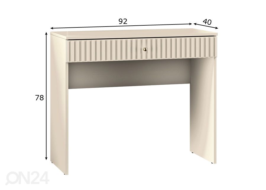 Meikkipöytä Sophie 92 cm kuvasuurennos mitat