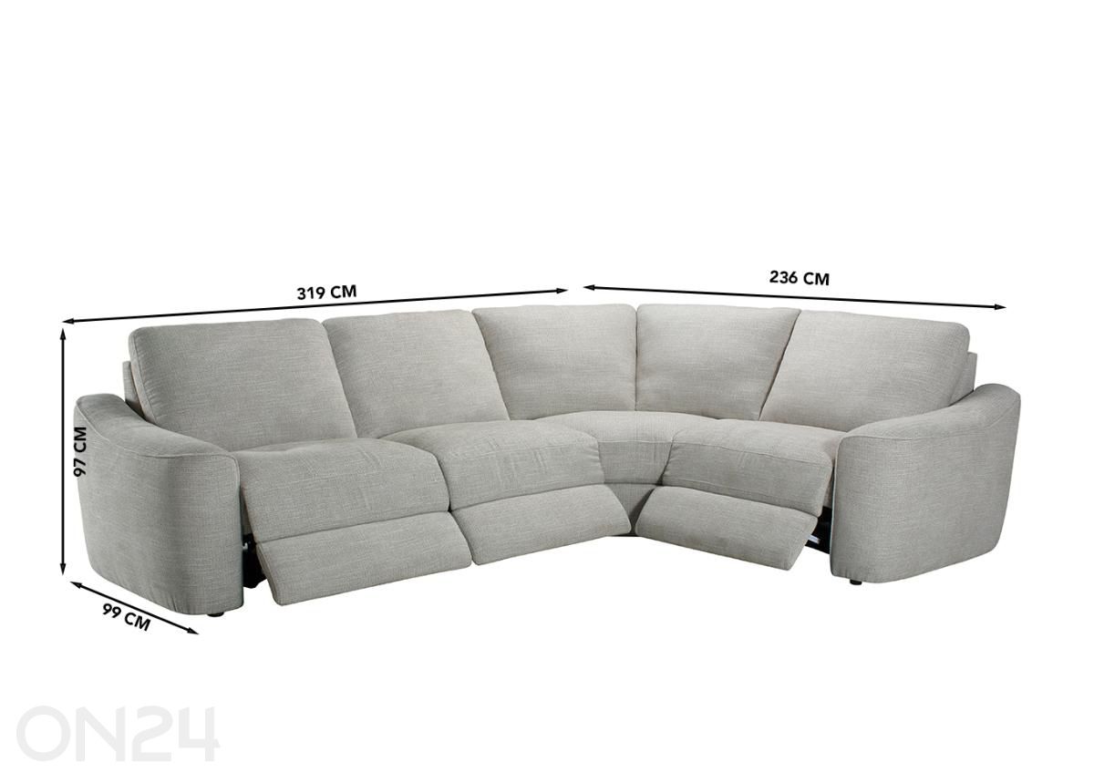 Mekanismisohva Apollo Recliner sähköinen kuvasuurennos mitat