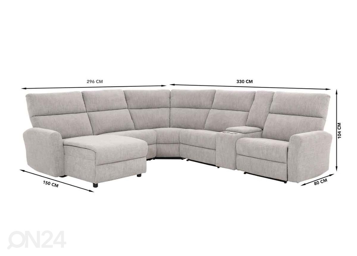 Mekanismisohva recliner (sähköinen) kuvasuurennos mitat