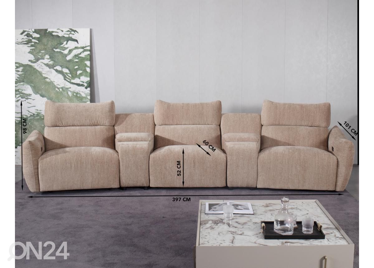 Mekanismisohva recliner (sähköinen) kuvasuurennos mitat