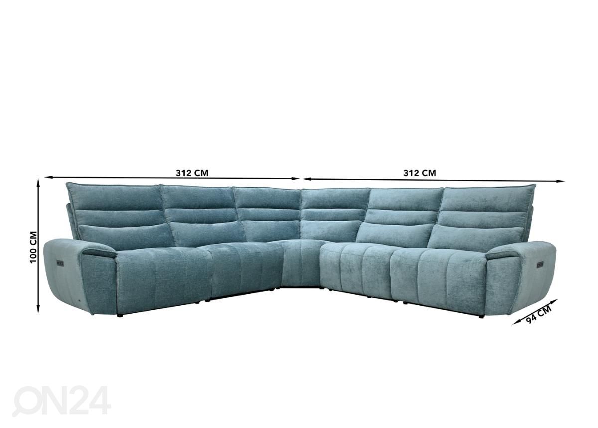 Mekanismisohva recliner kuvasuurennos mitat