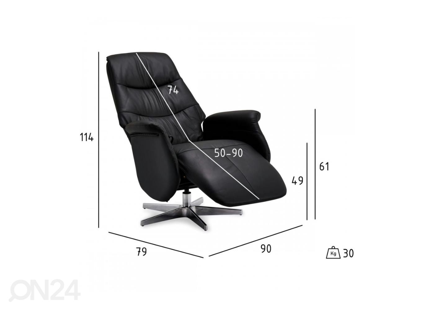 Mekanismituoli Delta recliner kuvasuurennos mitat