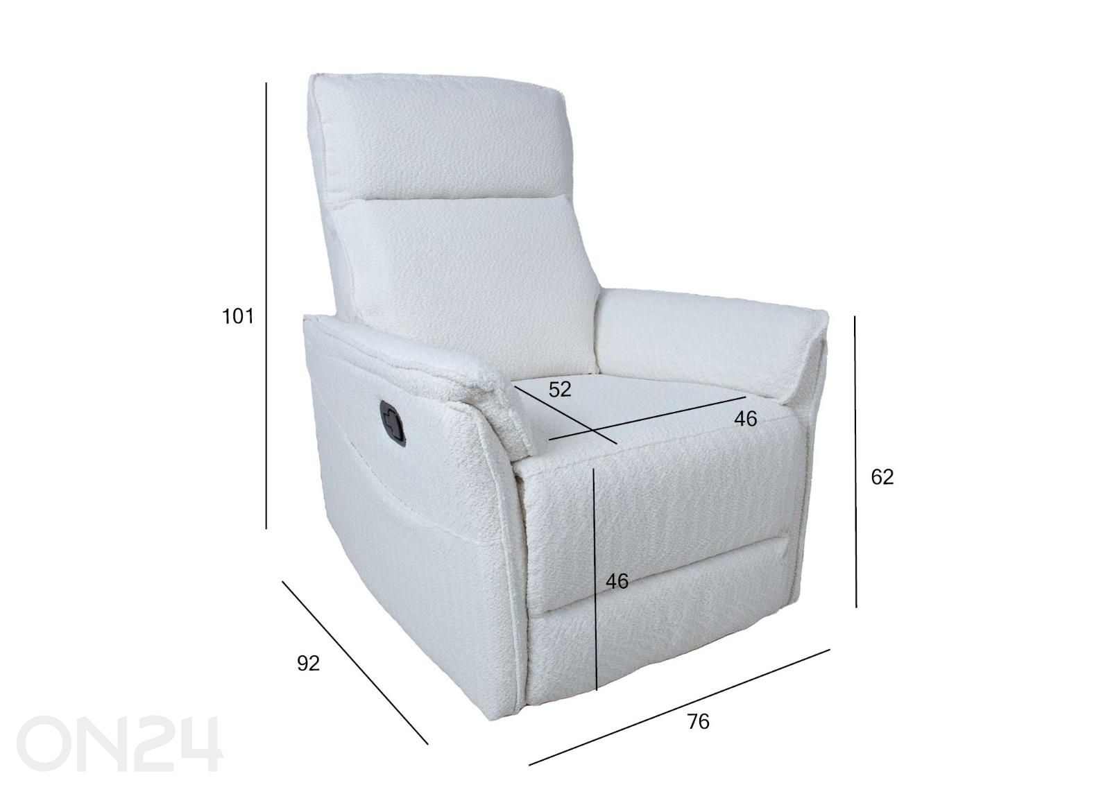 Mekanismituoli Gerry manuaalinen Recliner kuvasuurennos mitat