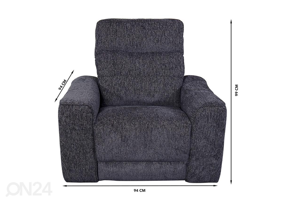Mekanismituoli recliner (sähköinen) kuvasuurennos mitat