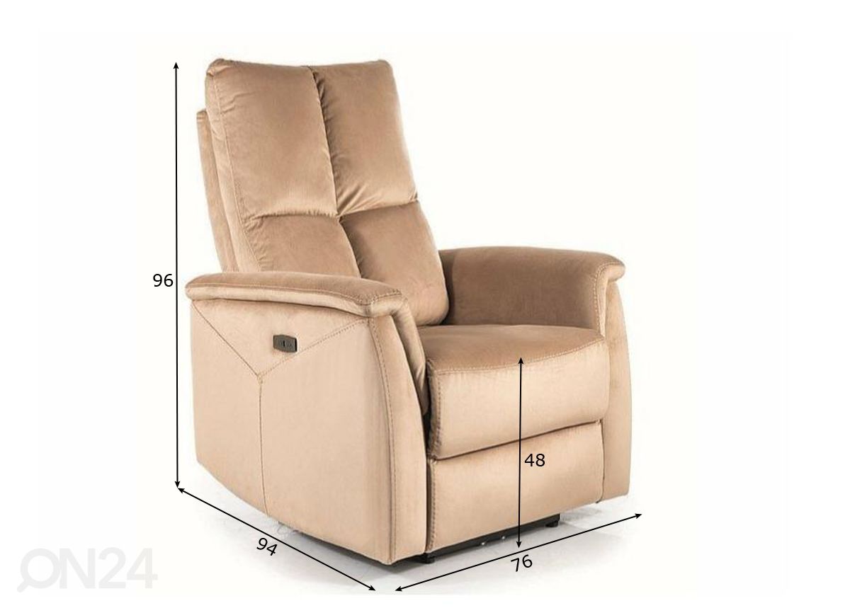 Mekanismituoli recliner kuvasuurennos mitat