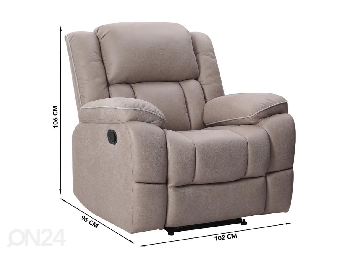 Mekanismituoli Recliner kuvasuurennos mitat