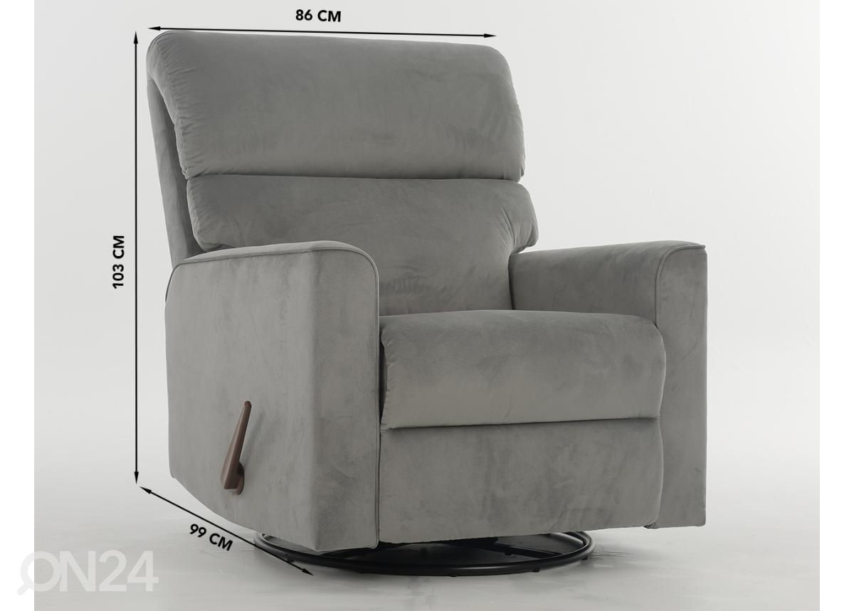 Mekanismituoli recliner kääntyvä kuvasuurennos mitat