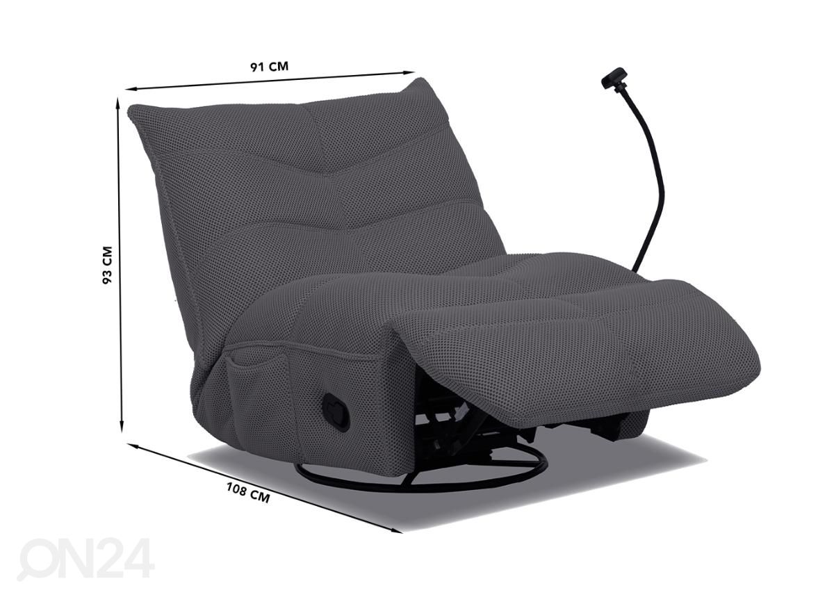 Mekanismituoli recliner kääntyvä kuvasuurennos mitat
