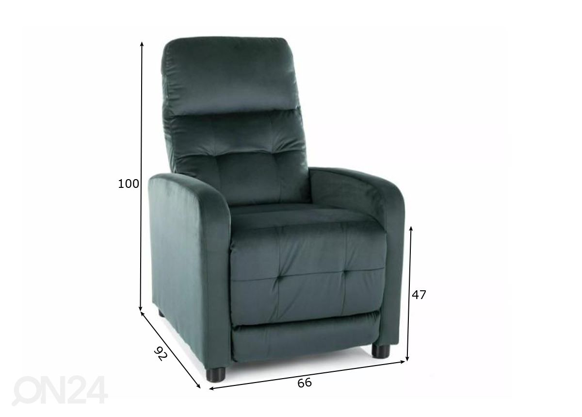 Mekanismituoli recliner oli kuvasuurennos mitat