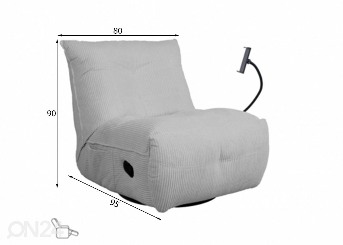 Mekanismituoli recliner Win-Win kuvasuurennos mitat