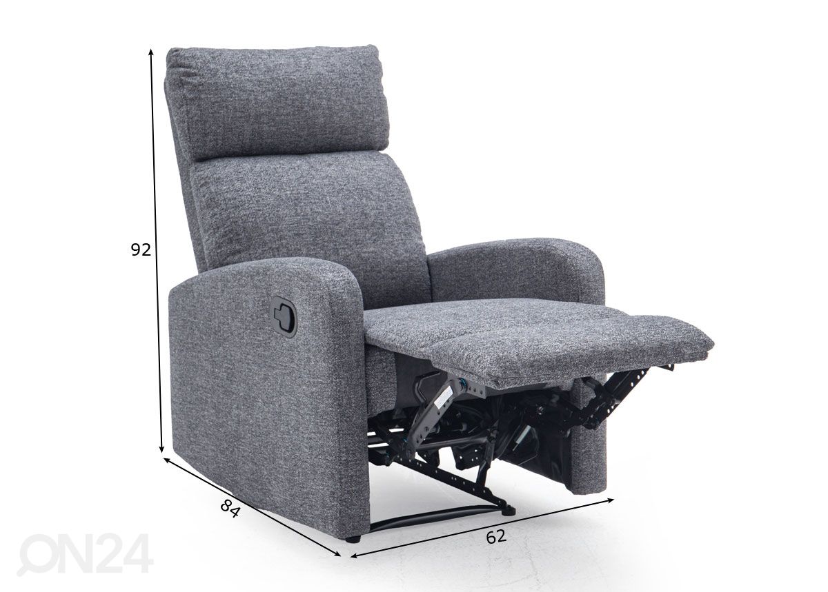 Mekanismituoli Rio recliner kuvasuurennos mitat