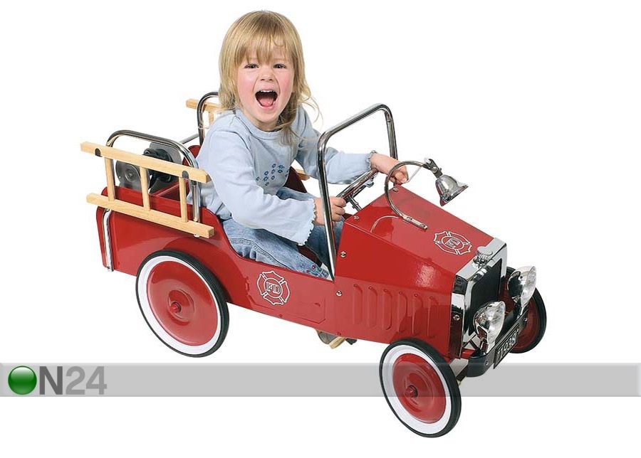 Metallinen paloauto potkuauto kuvasuurennos