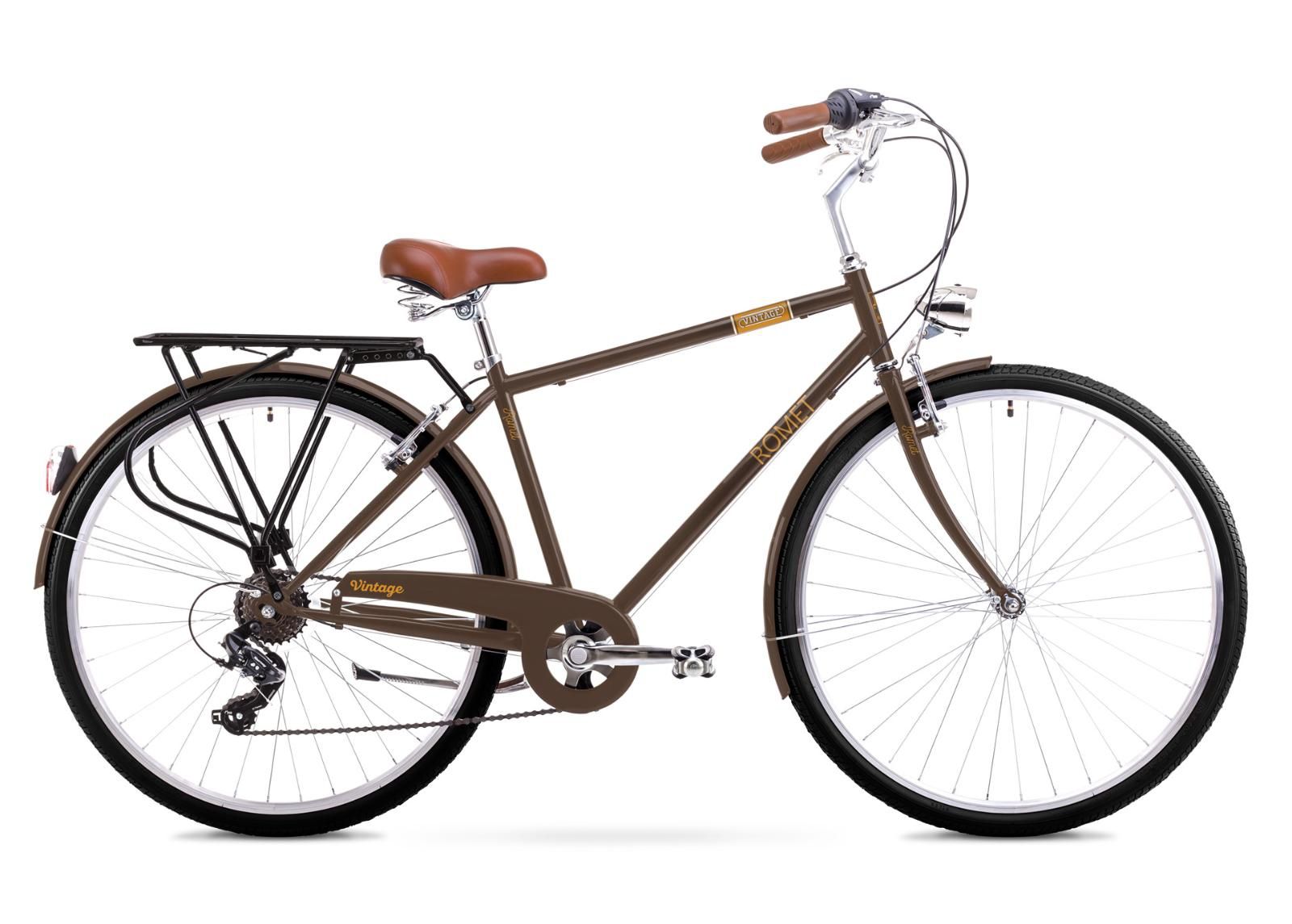 Miesten kaupunkipyörä 20 XL Rower ROMET VINTAGE M ruskea kuvasuurennos