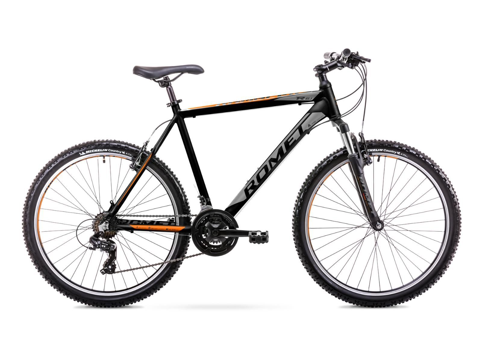 Miesten maastopyörä 19 L Rower ROMET RAMBLER R6.1 musta-oranssi kuvasuurennos