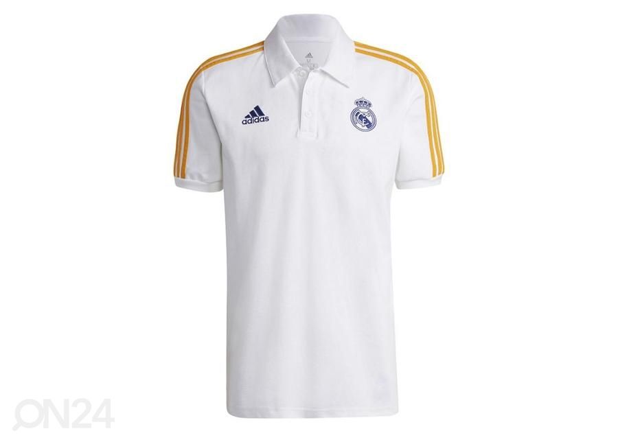 Miesten poolopaita Adidas Real Madrid 3 Stripes kuvasuurennos