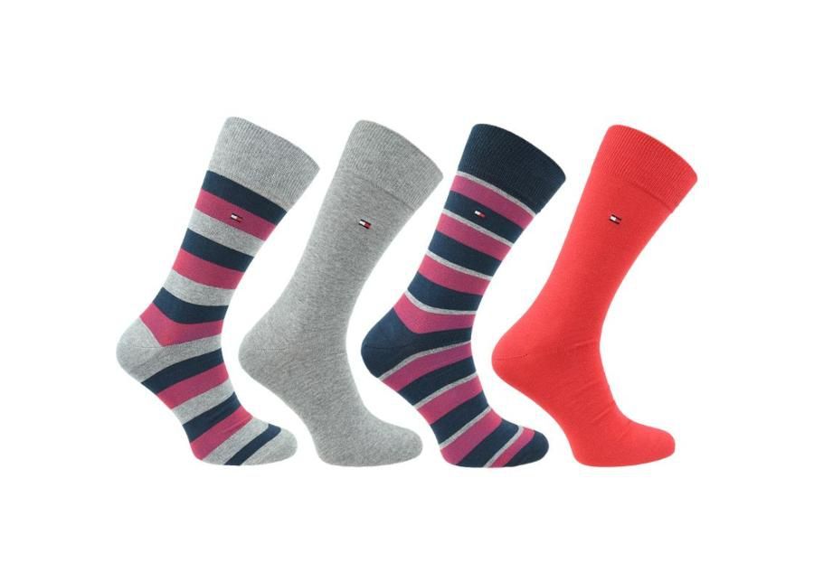 Miesten vapaa-ajan sukat Tommy Hilfiger Orginal Stripe Box 4 paria Socks M 482002001-085 kuvasuurennos