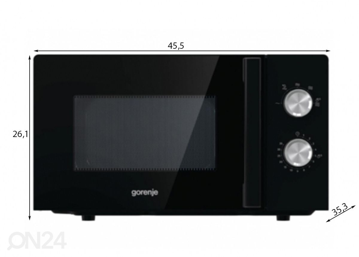 Mikroaaltouuni Gorenje kuvasuurennos mitat