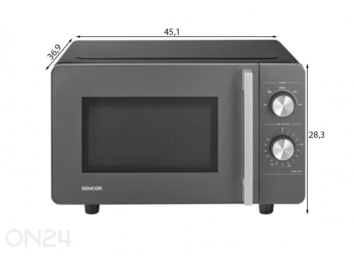 Mikroaaltouuni Sencor SMW7020BK kuvasuurennos mitat