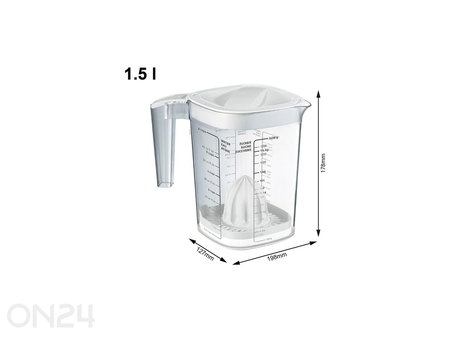 Mittakannu ja kansi oft 1500 ml kuvasuurennos mitat