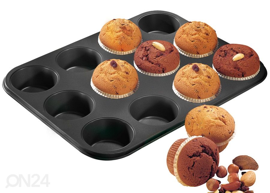Muffinsivuoka BLANCK METALLIC, 12 kuppia kuvasuurennos