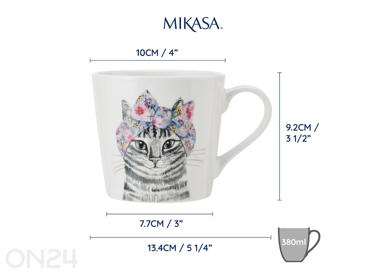 Muki Mikasa Tipperleyhill cat 380 ml kuvasuurennos mitat