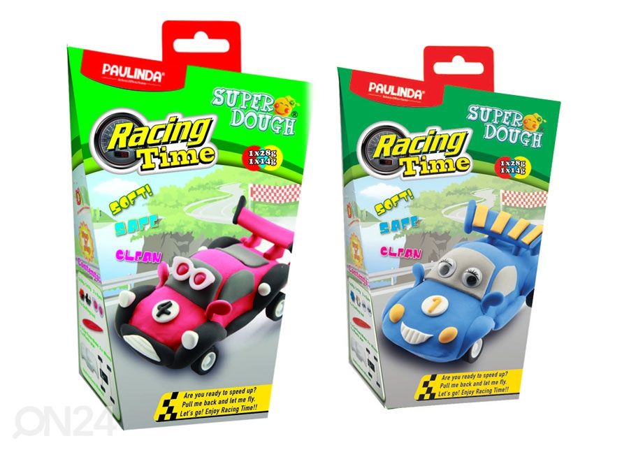 Muovailuvaha SUPER DOUGH RALLIAUTO, 2 kpl kuvasuurennos