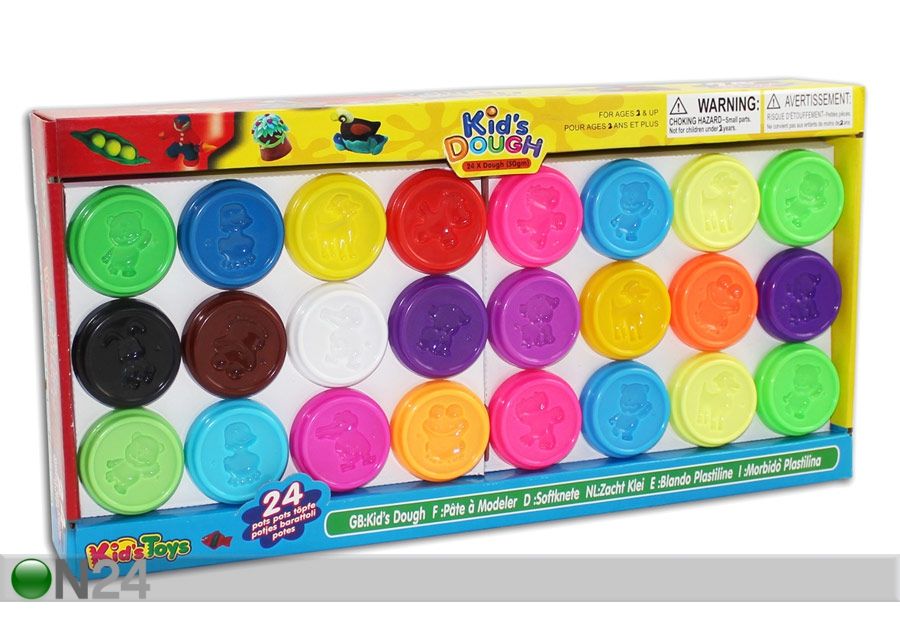 Muovailuvahapakkaus KID'S DOUGH 24x50g kuvasuurennos