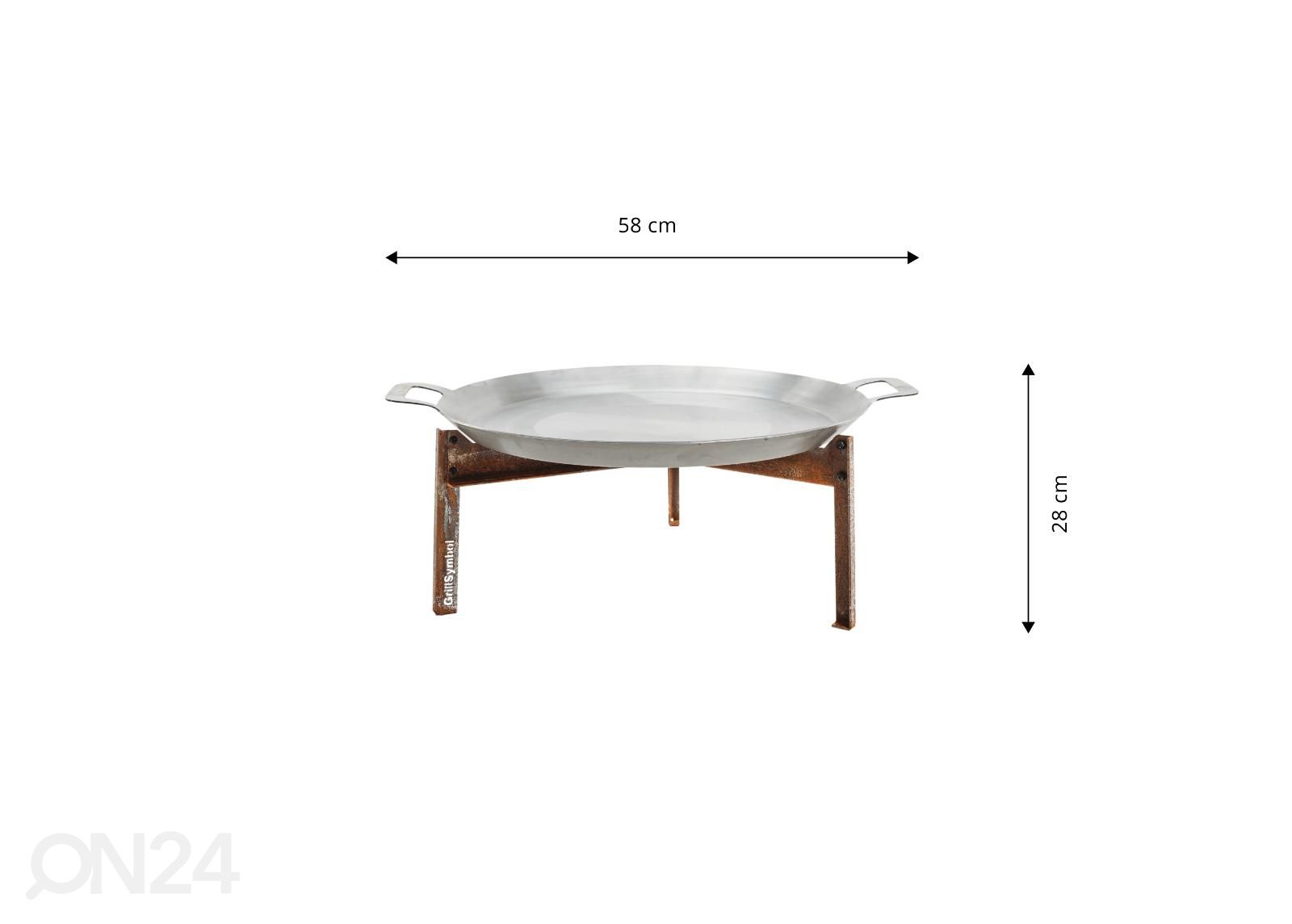 Muurinpohjapannu Stark Ø 58 cm kuvasuurennos mitat