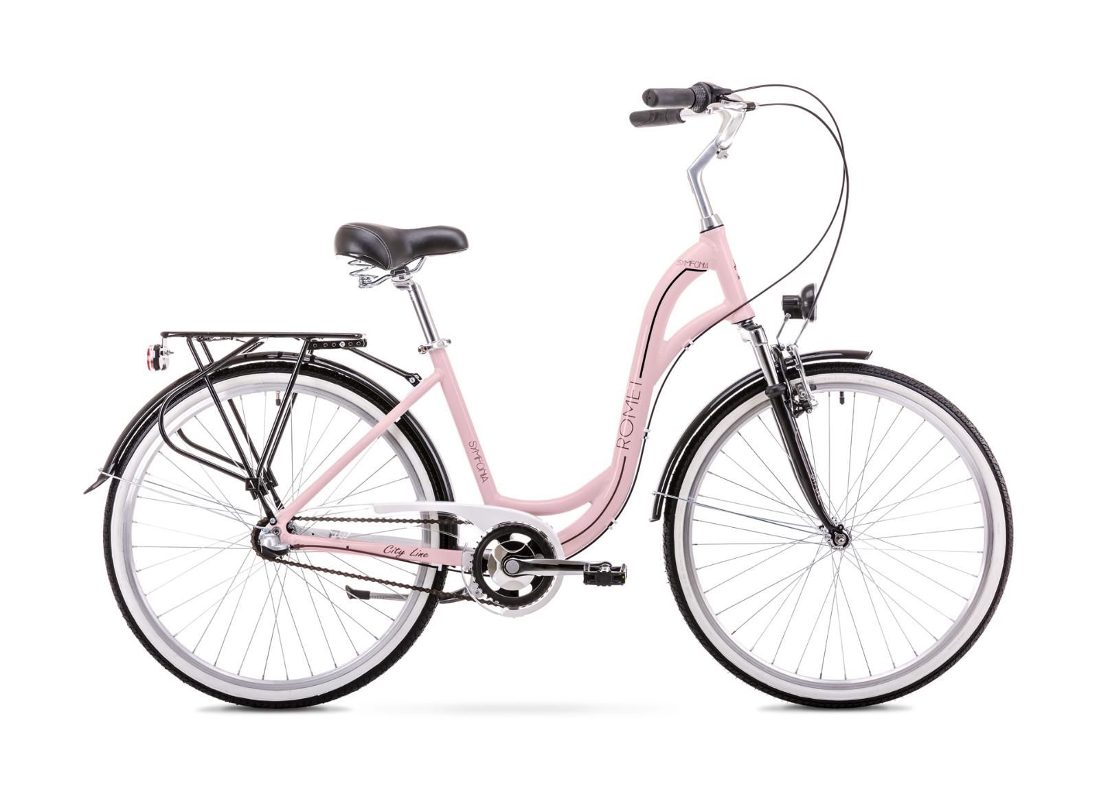 Naisten kaupunkipolkupyörä 17 M Rower ROMET SONATA 2.0 roosa-musta kuvasuurennos