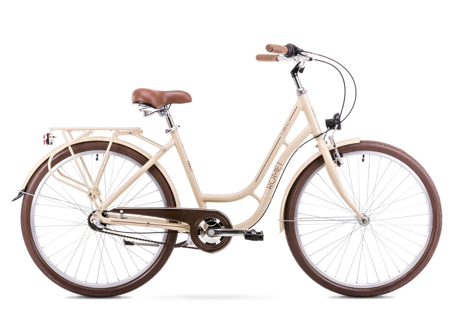 Naisten kaupunkipyörä 18 M Rower ROMET TURING 3S beige kuvasuurennos