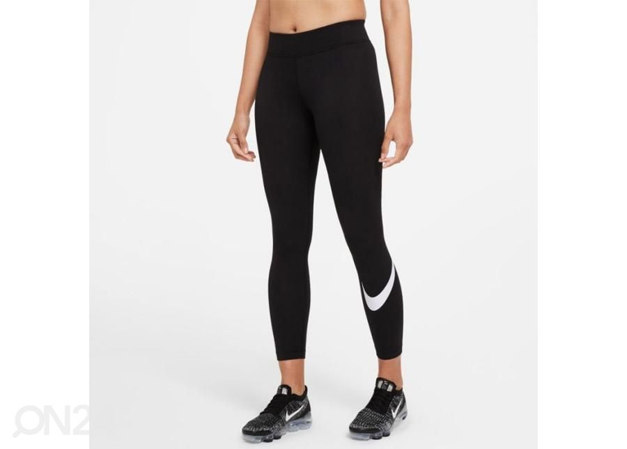 Naisten pitkät treenilegginsit Nike Sportswear Essential SWOOSH W CZ8530-010 kuvasuurennos