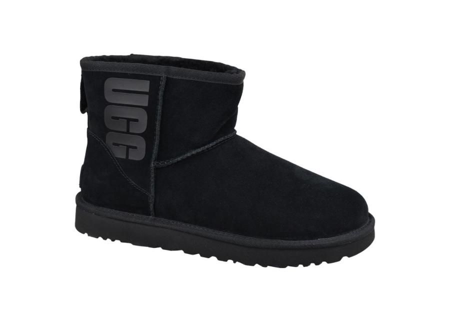 Naisten talvisaappaat UGG Classic Mini Rubber Logo W 1108231-BLK kuvasuurennos