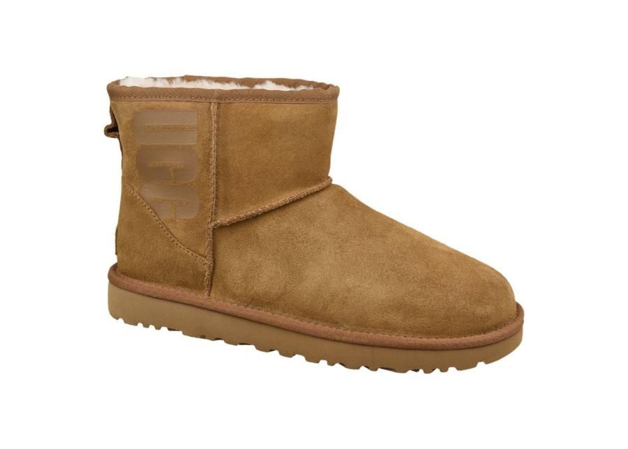 Naisten talvisaappaat UGG Classic Mini UGG Rubber Logo W kuvasuurennos