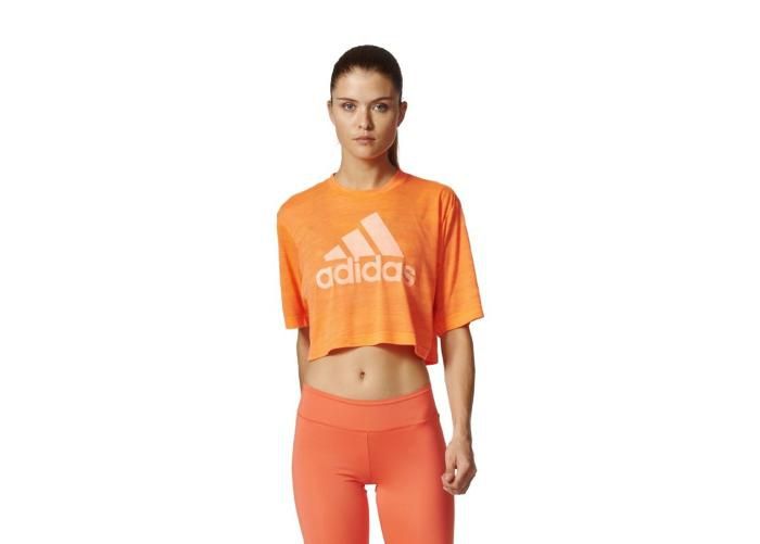 Naisten treenipaita Adidas Boxy Crop Tee Aeroknit W kuvasuurennos