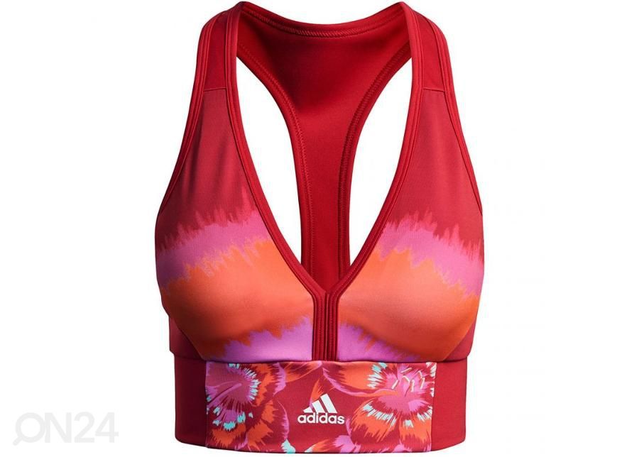 Naisten urheiluliivit Adidas Farm All-Over-Print Bra Top Aeroready kuvasuurennos