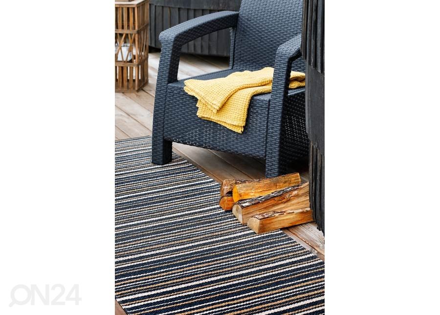 Narma muovimatto Hullo black-beige 70x250 cm kuvasuurennos