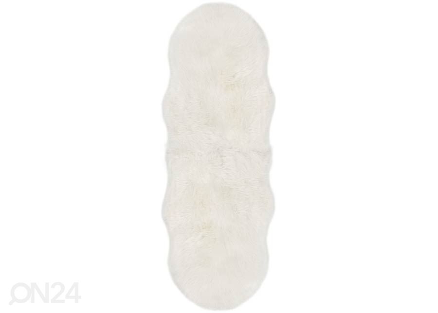Narma Vegan Fur plyysimatto Dolly ivory 60x160 cm kuvasuurennos