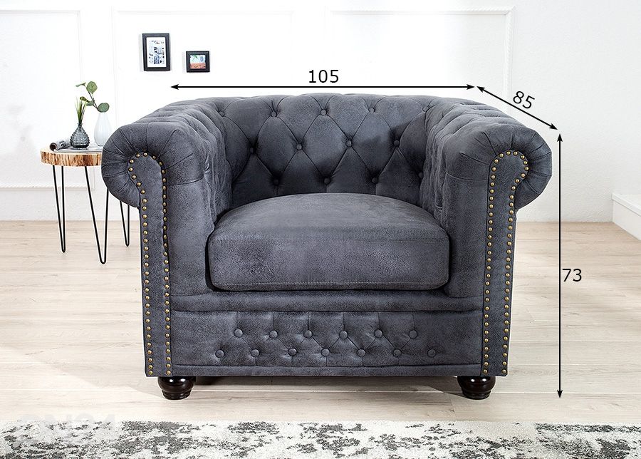 Nojatuoli Chesterfield kuvasuurennos mitat