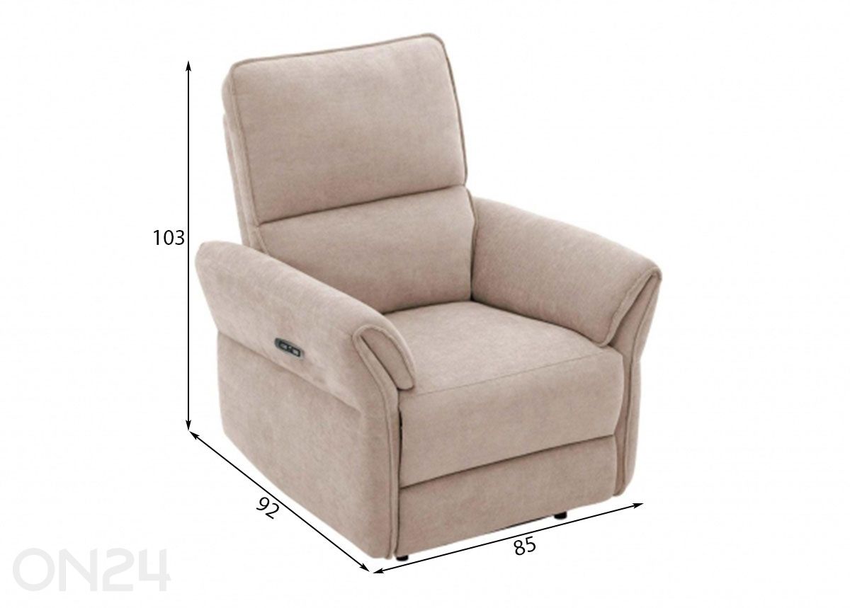 Nojatuoli Damika Recliner kuvasuurennos mitat